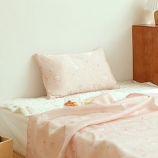 ChezBebe 幼兒印花人造纖維枕頭套+枕芯, 粉色