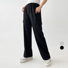 Planday 女款可選褲長工裝口袋鬆緊寬版運動中長褲