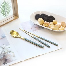 Bogen 阿爾芒金色湯筷組, 橄欖綠, 湯匙 + 筷子, 1套