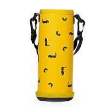 Hanbomnuri 斜背杯套包 肩帶水瓶袋, 圖案黃色, 1個