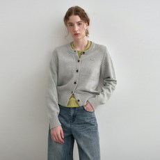 MONGDOL 女款柔軟棉質圓領開襟衫 MDCD053