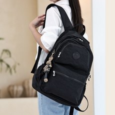 Rulubag女款Miss Bag Timer 3種方式收納力好的防水旅行後背包+組合品組, 黑色(背包)+隨機出貨(配件)