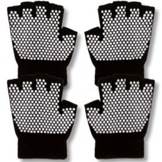 正直主婦 防滑皮拉提斯瑜珈手套 雙手穿戴 2件組, 黑色