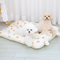 리토가토 반려동물 인견 범퍼 쿨매트 겉커버 + 속쿠션 세트, 체크베어, 1개