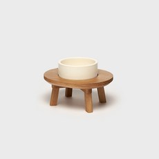 小物寵物餐盤1格組, 白橡樹, 1套
