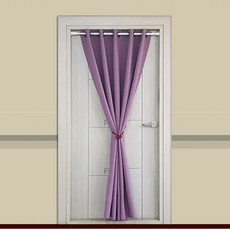 Living Zone 隔簾亞麻遮光窗簾 穿孔式, 淺紫色