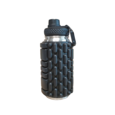 MUSCLE ANCHOVY 不鏽鋼按摩滾輪保溫水壺, 黑色, 550ml, 1個