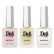 Deli Beauty 受損指甲護理組 10ml 3件組, 1套, 指甲硬化劑 10ml + 角質層油 10ml + 角質層去除劑 10ml