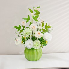 소유공간 베고니아 조화 부케 화병 세트 S261-001G, 그린, 1세트