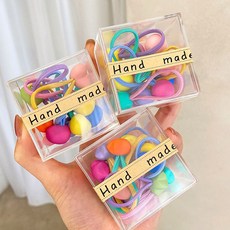 soosda 彩虹球球高彈力球飾髮圈40件組 2502