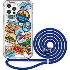 JUST4YOU 데코 투명방탄 강화 목걸이 휴대폰 케이스