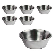 KITCHENCHOIS Mrs Home不鏽鋼醬料碗 1.5號, 6個, 銀