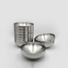 不鏽鋼雙層冷麵碗 19cm, 10個, 霧面