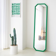 에이스홈 마카롱 팔각 와이드 벽걸이 전신거울 M, 그린