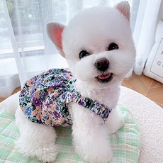 petitdog 花朵印花寵物背心 DST069, 黑色