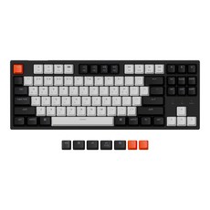 Keychron C1 RGB 有線機械式無數字鍵鍵盤, Black White, C1B2, 青軸
