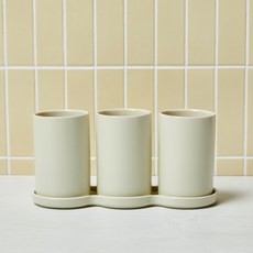 Modern House 排水良好的3格餐具筒, 象牙白, 1個