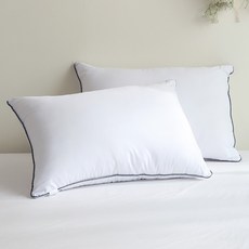 我正在為酒店超細纖維枕頭棉 2 件裝厚重的木炭線, 灰邊+白色, 2入