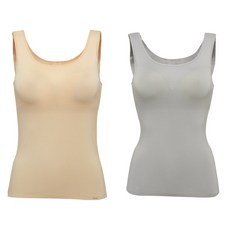 솔레일 여성용 소프트 에어 모달 심리스 무봉제 올인원 런닝나시 2종 세트