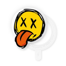 유스픽 디자인 맥세이프 스마트 톡톡 + 후면 마그네틱 링 스티커 세트, 이모지 62 메롱이모지, 1세트