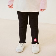 mollimelli 女童款 愛心馬卡龍羅紋內搭褲