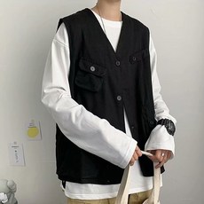 男款棉質口袋工裝背心