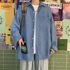 아이앤 남녀공용 오버핏 베이직 셔츠