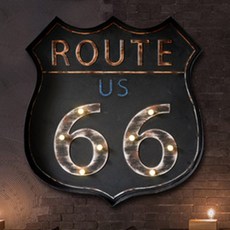 Quardi LED復古風壁飾吊燈 66號 黑色高速公路, 1個