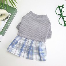 Coco studio 寵物灰色新款學院風短裙, 灰色(短裙), 1個