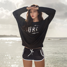 女性蝙蝠袖防磨衣 + 運動內衣 + 短褲套裝 525