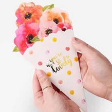 可愛花束感謝卡組, 1個, 混色