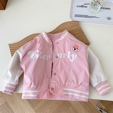 JOYMULTI 兒童愛心配色棒球夾克