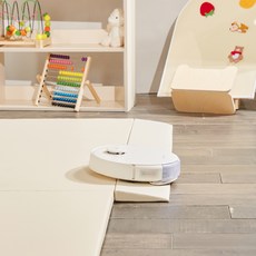 Bunny House 幼兒用溜滑梯地墊 + 防滑墊 4入組, 奶油色