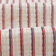 SHUSHURUM 寬幅三層縐紗紗布布料 SH-327, 條紋紅, 1個