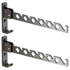 太空鋁壁掛折疊晾衣架2個, 34 x 13 x 3cm, 灰色