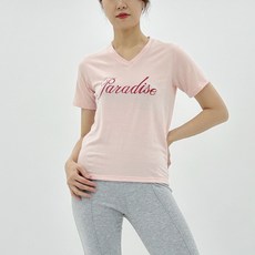 안다로미 여성용 미떼 브이넥 반팔 티셔츠
