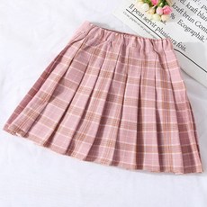 Yubeuli 女童A字百褶格紋短裙