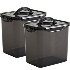 EASY&FREE 黑色泡菜保鮮盒套裝 耐熱可達100°C, 4.3L, 2個