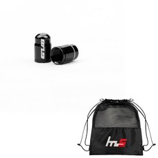 GUB Naya Style 自行車閥蓋帽 50p + 獨家袋套組 CYYP-71-3PU, 黑色（蓋帽）, 1套