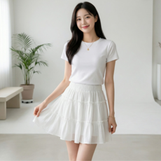 구디프 여성용 A라인 하이웨스트 캉캉 플레어 미니 스커트