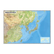 Map.Come 韓國周邊地圖 雙面塗裝 110 x 78 cm + 各國世界地圖, 1套