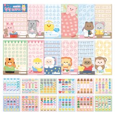 wannathis 你做得到 動物獎勵貼紙板 12p + 貼紙 12p 套組, 1套, 綜合