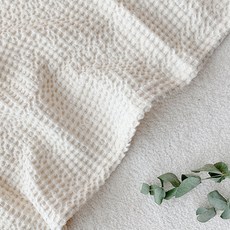 嬰兒夏季格紋毯, 象牙白色