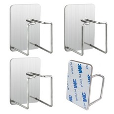 더리빙 위생 스테인리스 칫솔 양치컵 걸이, 실버, 4개