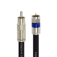 솔탑 국산 고급형 RCA TO RF 5C 압착 방수 TV 동축 콤보 케이블 블랙, SOLTOP-774, 1개