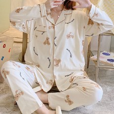 에스텔라 임산부 곰돌이 패턴 잠옷