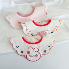HARAROI 嬰幼兒 Candy Bunny 圍巾式圍兜 3件組