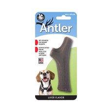 Pet Qwerks Toys 尼龍骨頭鹿角磨狗玩具 M, 醬油, 1個