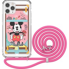 디즈니 렛츠 트래블 투명방탄 카드 목걸이 휴대폰 케이스