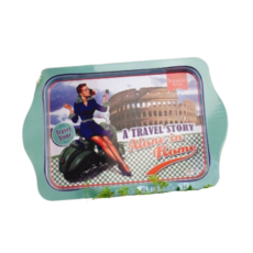 카타파하 빈티지 레트로 철제 복고풍 미니 쟁반, 어론인로마, 1개